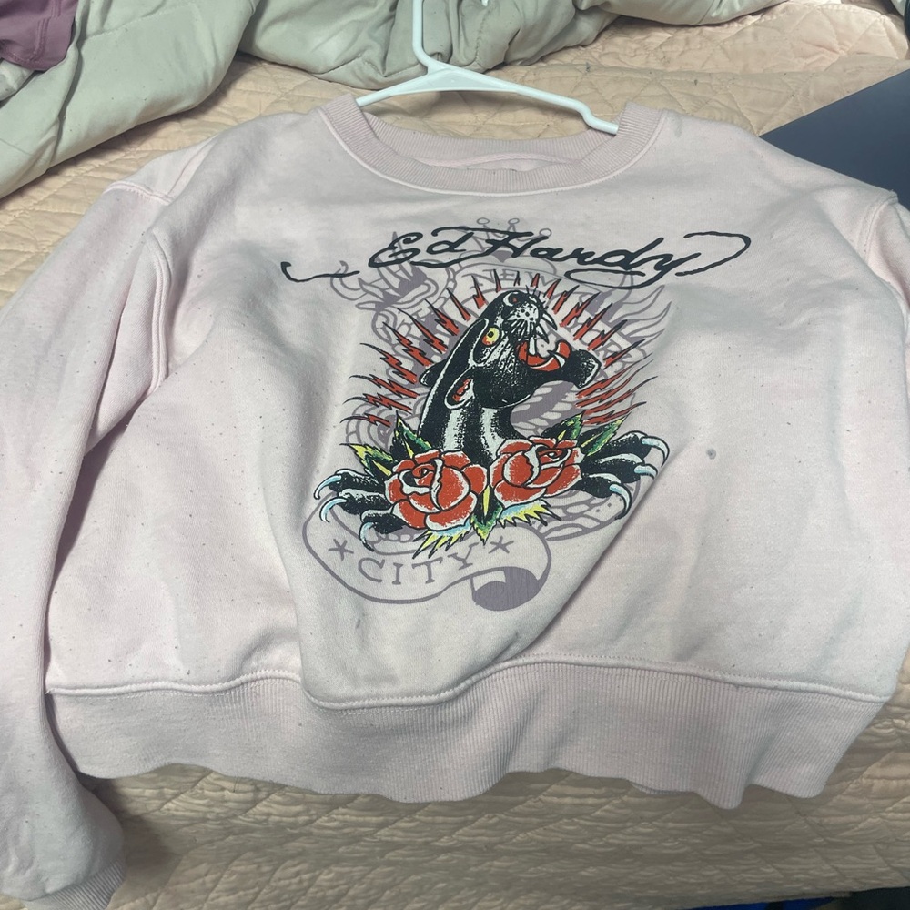 Ed Hardy Pink Graphic Women's Sweater